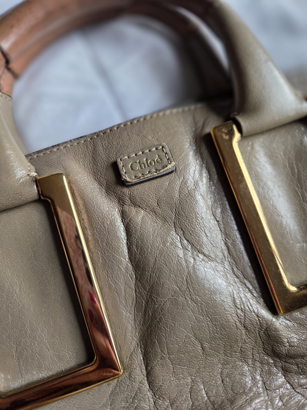 Chloe Leather Top-Handle Satchel with Gold Hardware - Picture 7 of 15